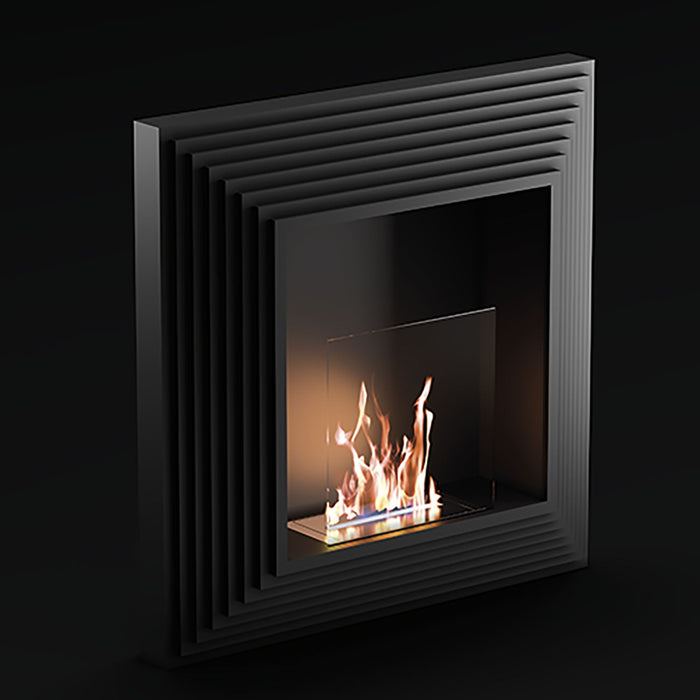 Camino a Bioetanolo da Incasso 88x20x88 cm 2500W 1,3L Elysium Nero