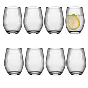 Set di 8 bicchieri da 580 ml per succhi di frutta, modello KADAX, con scanalatura, di grandi dimensioni.