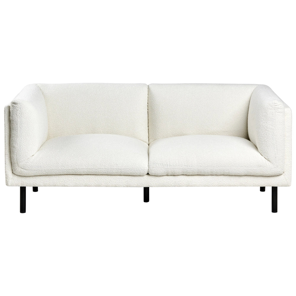Set di divani imbottiti a 5 posti in tessuto bouclè bianco sporco stile elegante