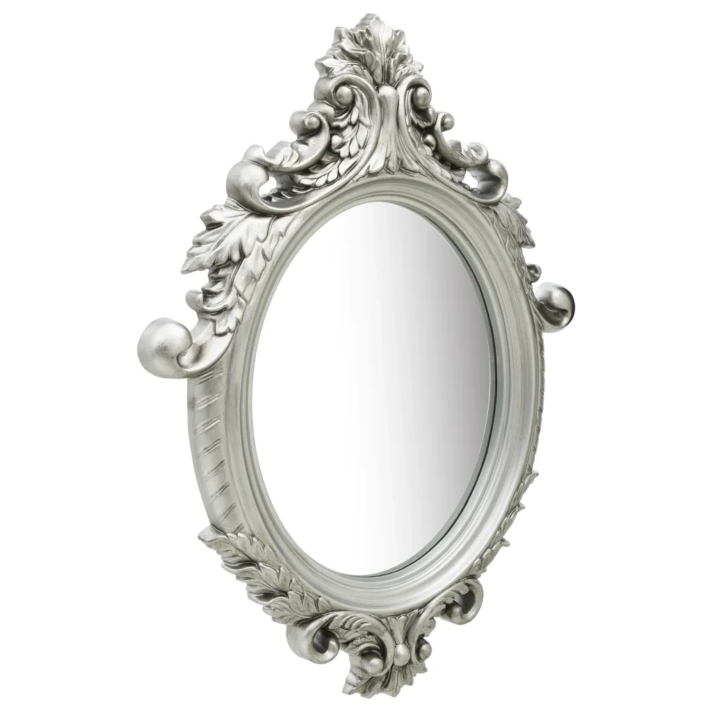 Specchio da Parete-Specchio a muro Stile Castello 56x76 cm Argento