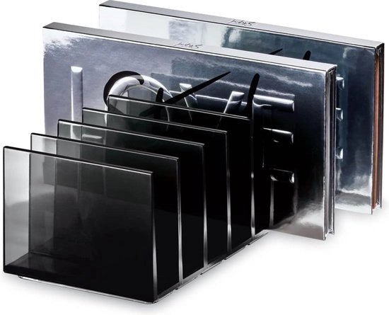 Organizzatore di trucco, organizzatore di palette di trucco con 7 celle della Serie di firma di Sarah Tanno, conservazione di cosmetici in plastica, per palette di trucco, grigio