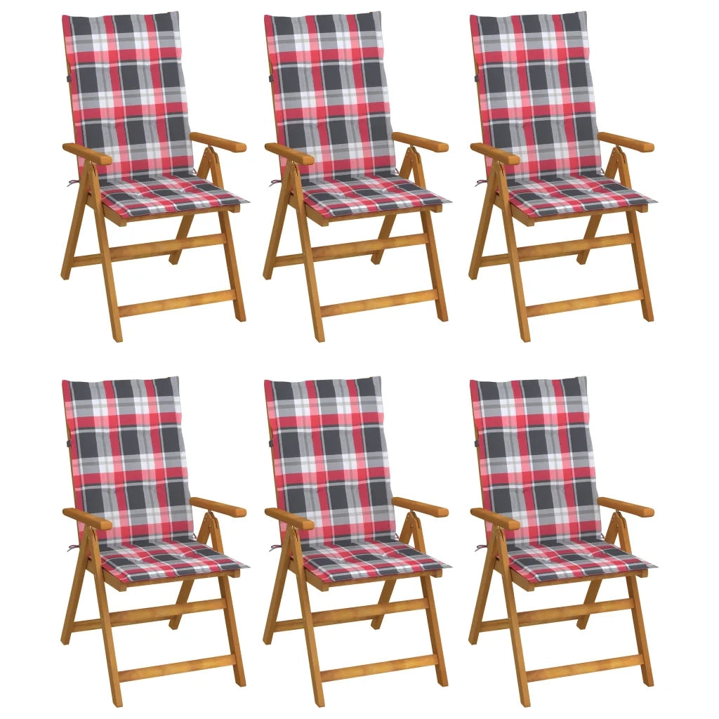 Sedie da Giardino Pieghevoli 6 pz con Cuscini Massello Acacia cod mxl 57593