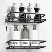2 pezzi di pannelli doccia senza perforare neri, maniglie doccia e pannelli doccia, contenitore per bagnoschiuma autoadesivo per organizzatore doccia, nero per organizzatore bagno senza perforare