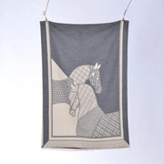 Elegante e raffinata sciarpa da donna in cashmere con motivo a cavallo.