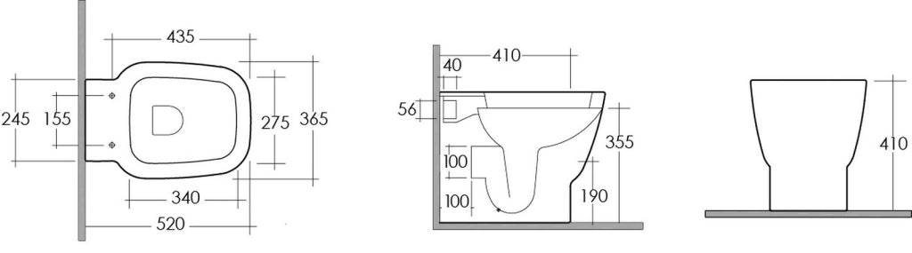 Sanitari filo muro One Rak Ceramics: WC, Bidet, Copriwater Bianco