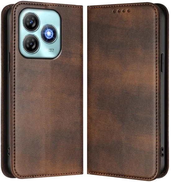 Portafoglio con chiusura magnetica - TPU/Leer - Tasca per smartphone - Blocco RFID - Chiusura magnetica - Portafoglio per smartphone