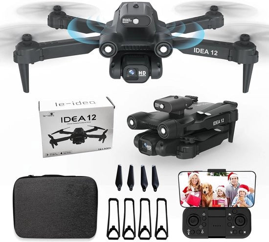 Drone con Canna da Presa - 1080P - Canna da Presa Verstatile - 360° - Comando a Distanza - Per Bambini - Per Adulti - Evitamento degli Ostacoli