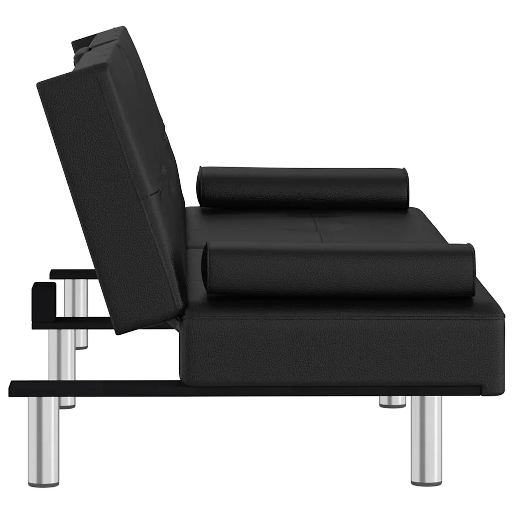 Divano letto | Sof¨¤ letto | Letto singolo con Portabicchieri in Similpelle Nero