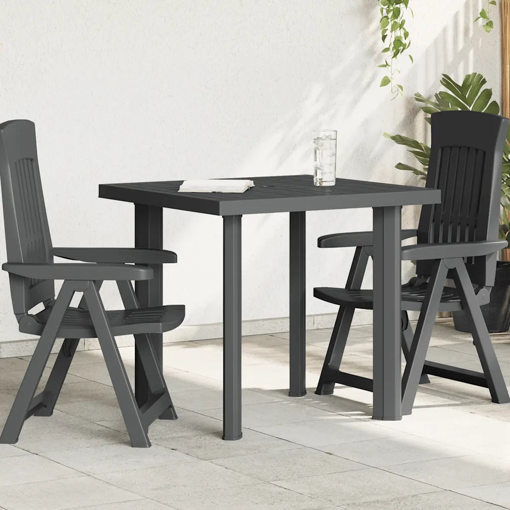 Tavolo da Giardino Antracite 80x75x72 cm in Plastica 48804