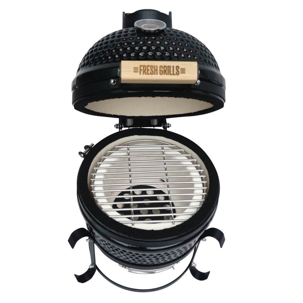Kamado Grill 33 cm (13") BBQ Ceramico a Carbone Smoker con Supporto