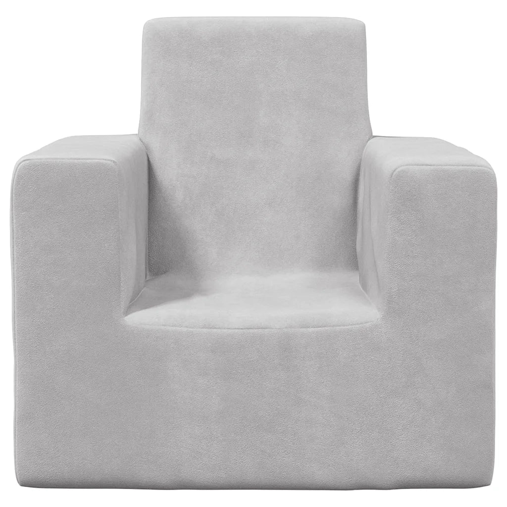 Divano per Bambini-Sofa-Divanetto Grigio Chiaro in Morbido Peluche 419240