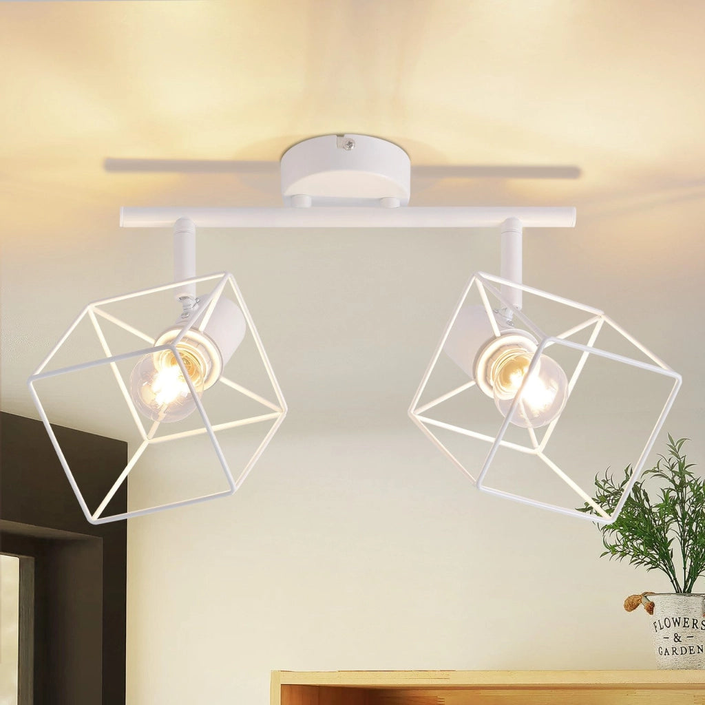 ZMH Faretto da soffitto 2 fiamme orientabile a 350° lampada da soffitto vintage in metallo per soggiorno