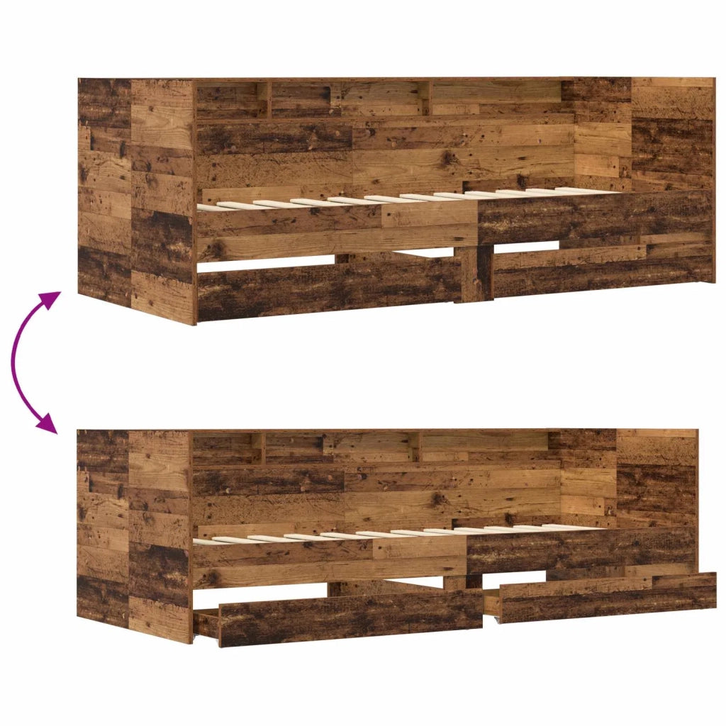 Telaio del letto con storage Legno antico 80 x 200 cm 3429640