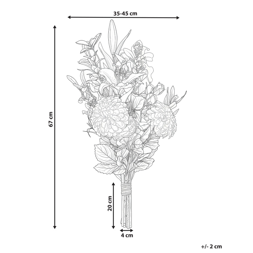 Bouquet di fiori artificiali bianco decorativo finto 67 cm Decorazione da tavolo Soggiorno Sala da pranzo