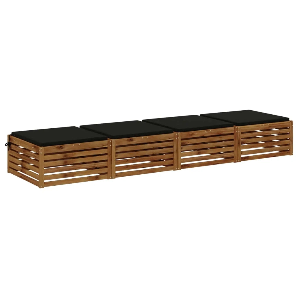 Cuscini per Sedia in 4 Pezzi SOEST 4 pz 100% Poliestere Nero 944964
