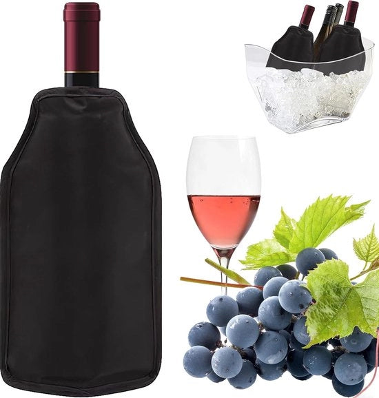Porta vino impermeabile con cinturino per spalla - Adatto per vino, champagne e bevande gassate - Ideale per feste e pic nic - Nero - Perfetto per viaggi!
