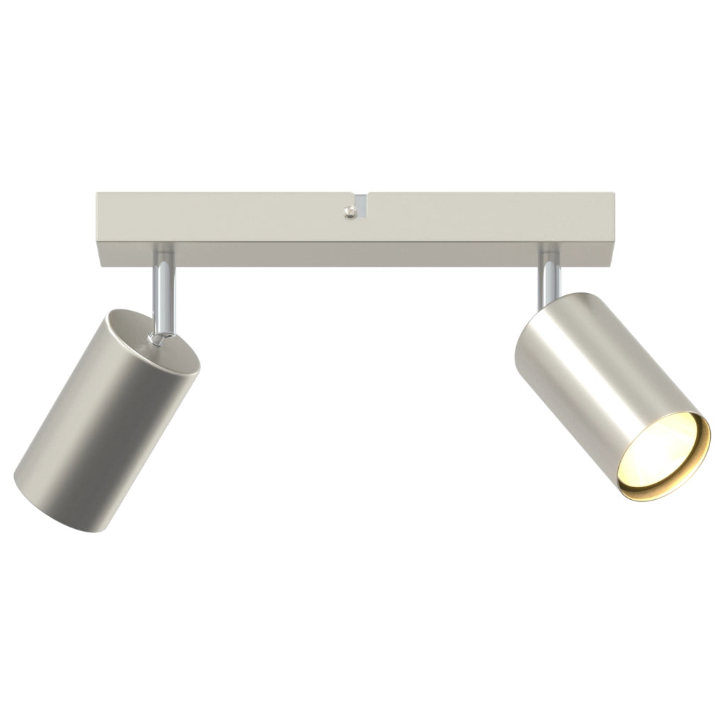 Faretto da soffitto 2 vie regolabili nichel spazzolato GU10