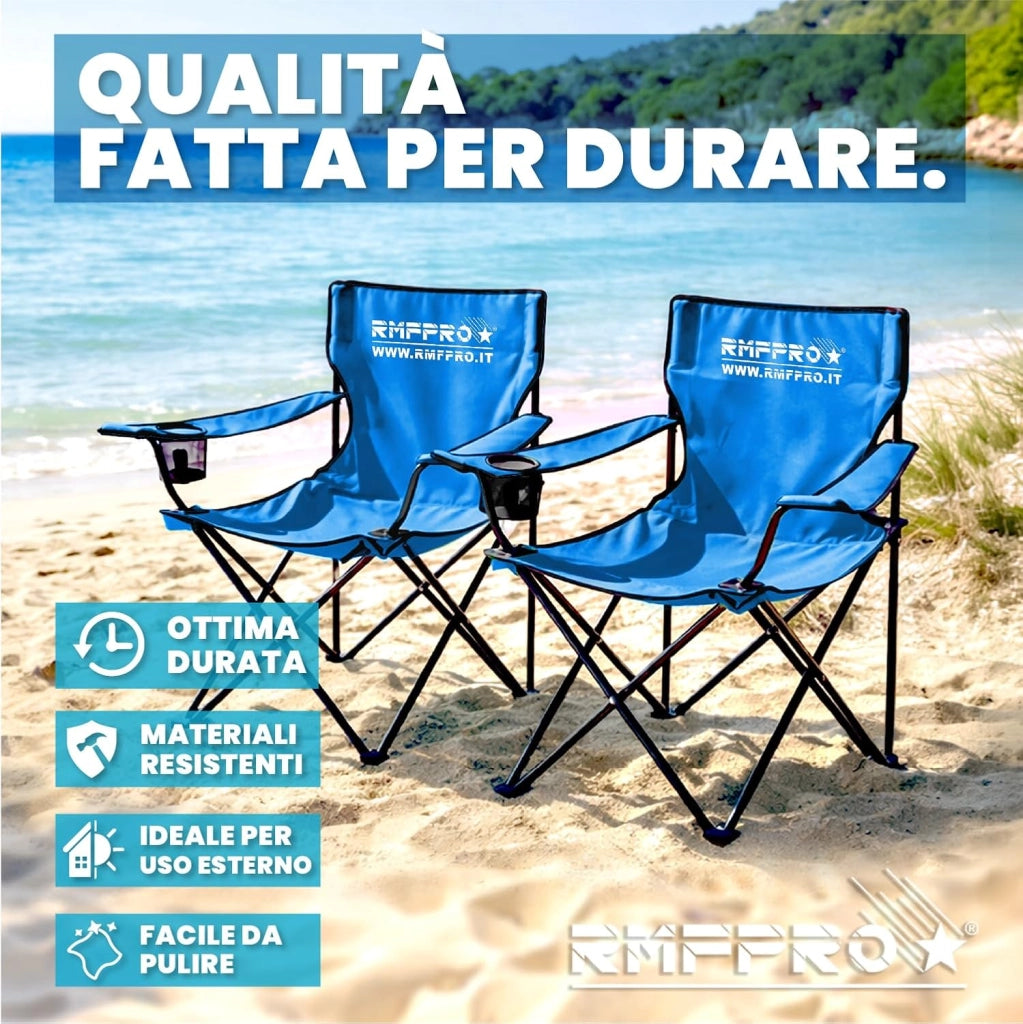 RMF PRO SET 2 SEDIE DA CAMPEGGIO BLU