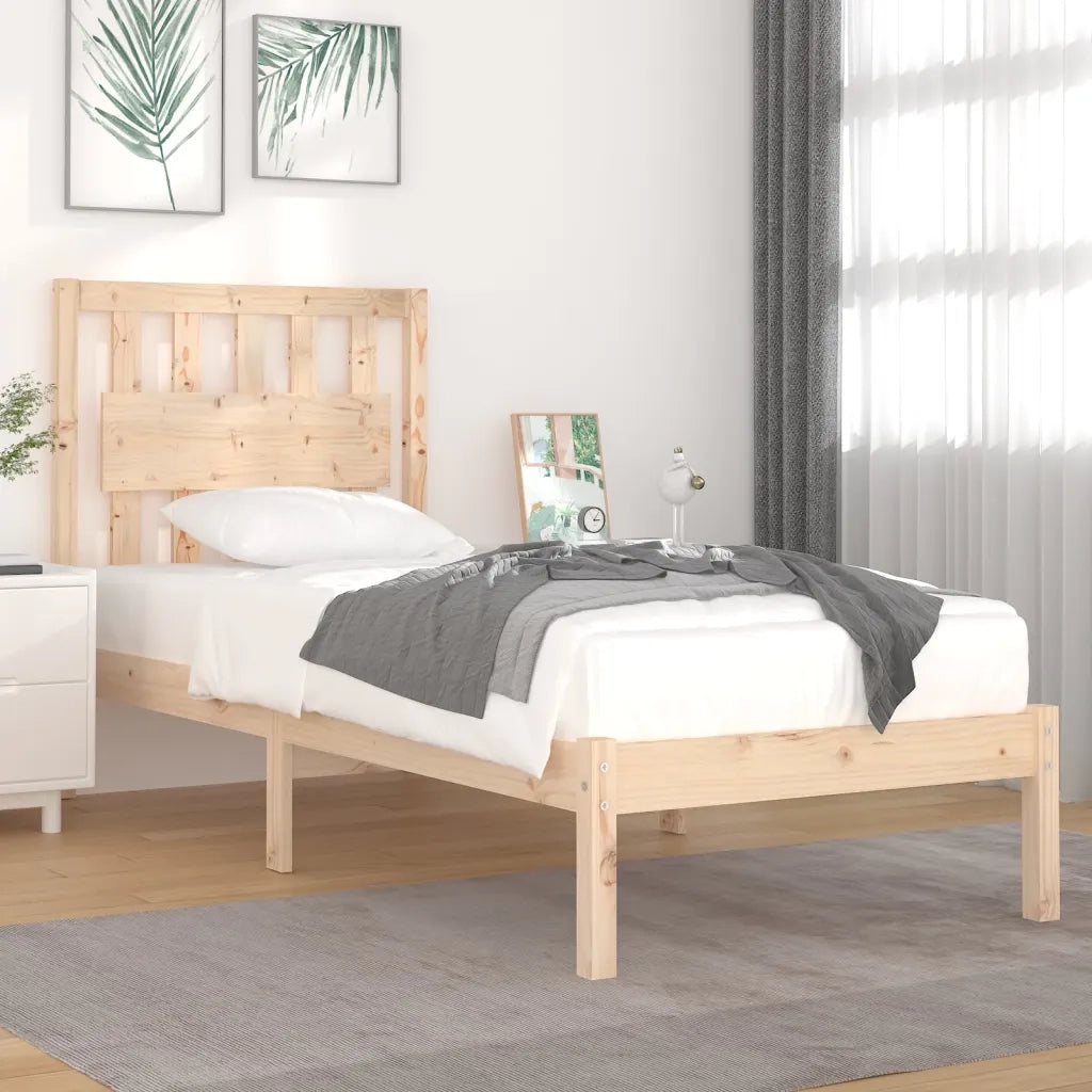 Giroletto-Struttura Letto in Legno Massello di Pino 90x190 cm Single 136042