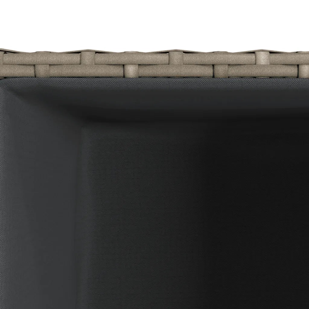 Fioriere da Giardino 3 pz Grigie in Polyrattan 366397
