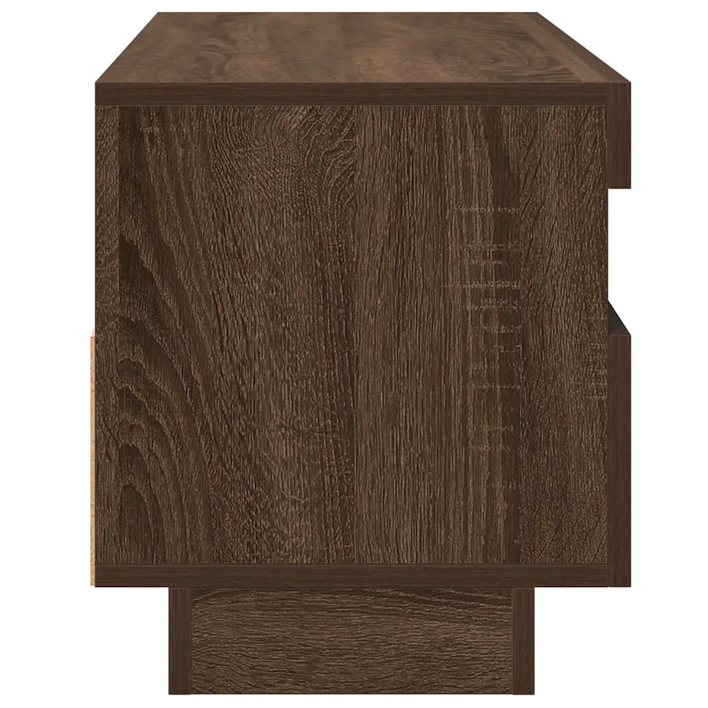 Mobile Porta TV con Luci LED Rovere Marrone 100x35x40 cm