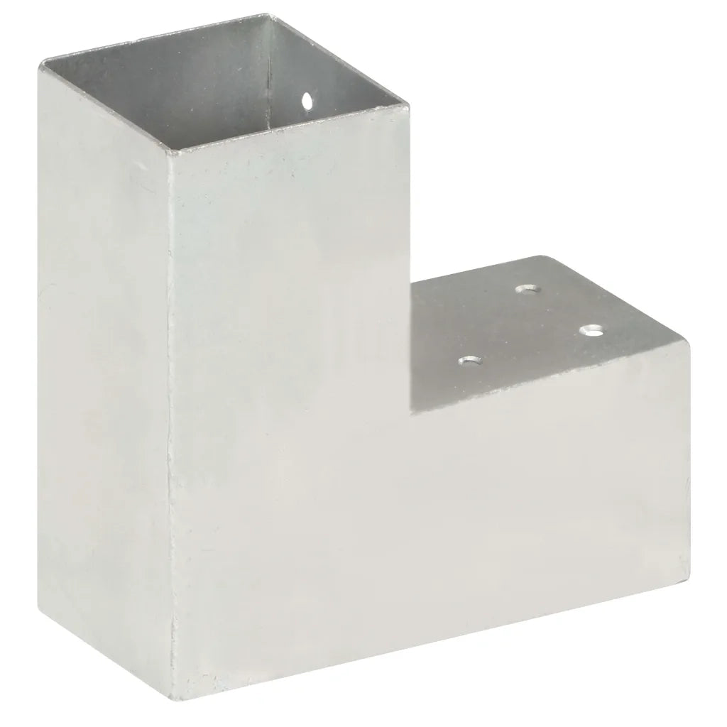 Connettori per Pali a Forma di L 4 pz Metallo Zincato 81x81 mm cod mxl 56354