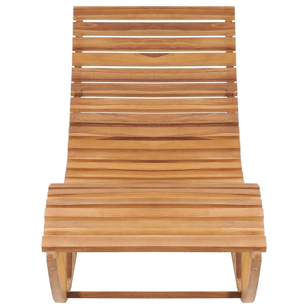 Lettino Prendisole a Dondolo con Cuscino in Massello di Teak 3063339