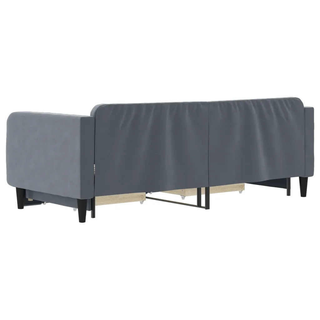Divano Letto Estraibile Cassetti-Sofa Letto-Daybed Grigio Scuro 90x200cm Velluto 841631