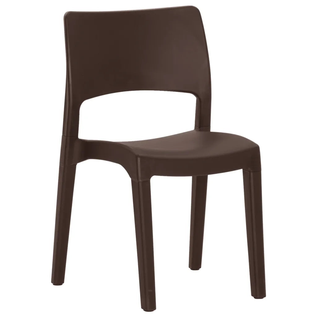 Sedie da Giardino 2 pz in Polipropilene Moka 317727