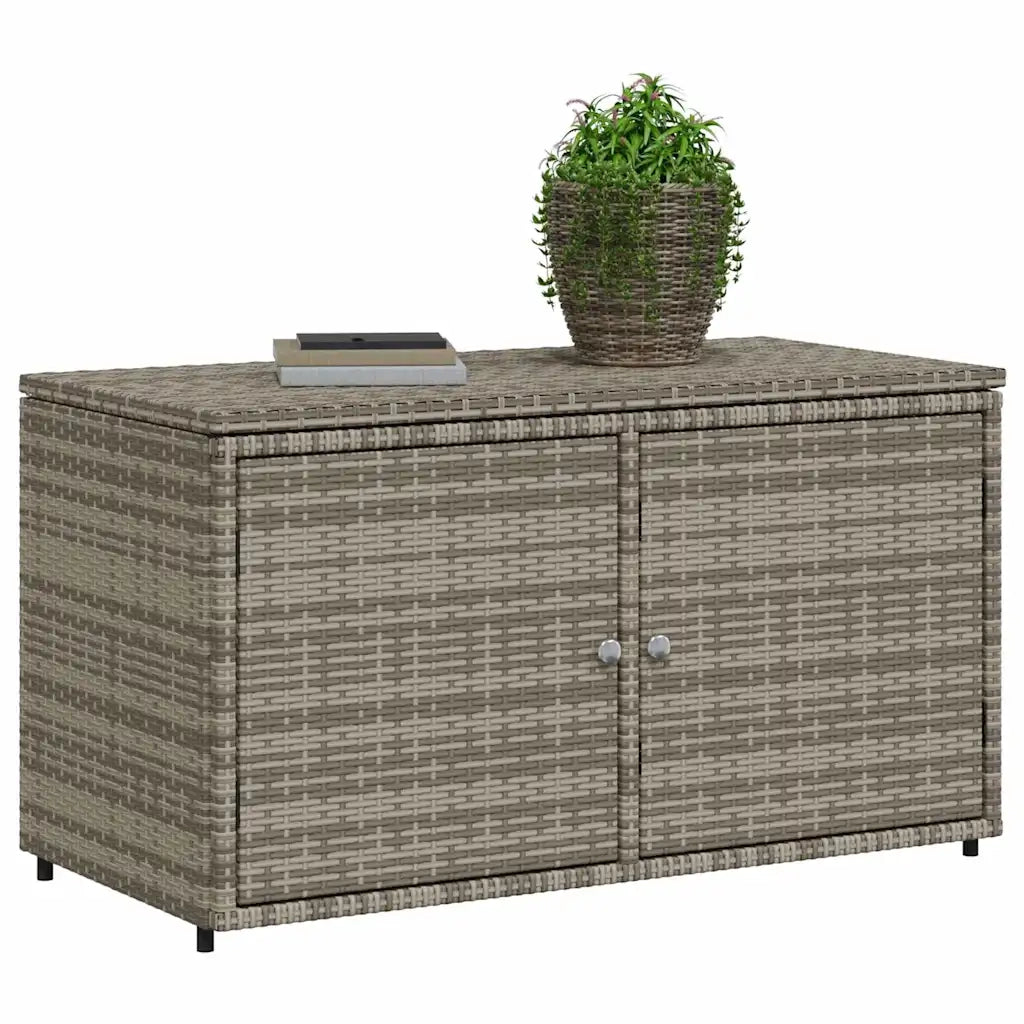 Armadietto Portaoggetti Giardino Grigio 110x55x60,5 Polyrattan