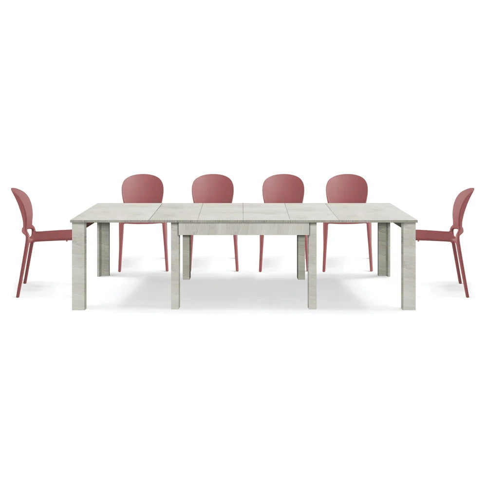 Tavolo allungabile da pranzo 160x90 fino a 320 cm Olmo Gesso modello BRIO MADE IN ITALY design moderno ideale per cucina, soggiorno e sala da pranzo
