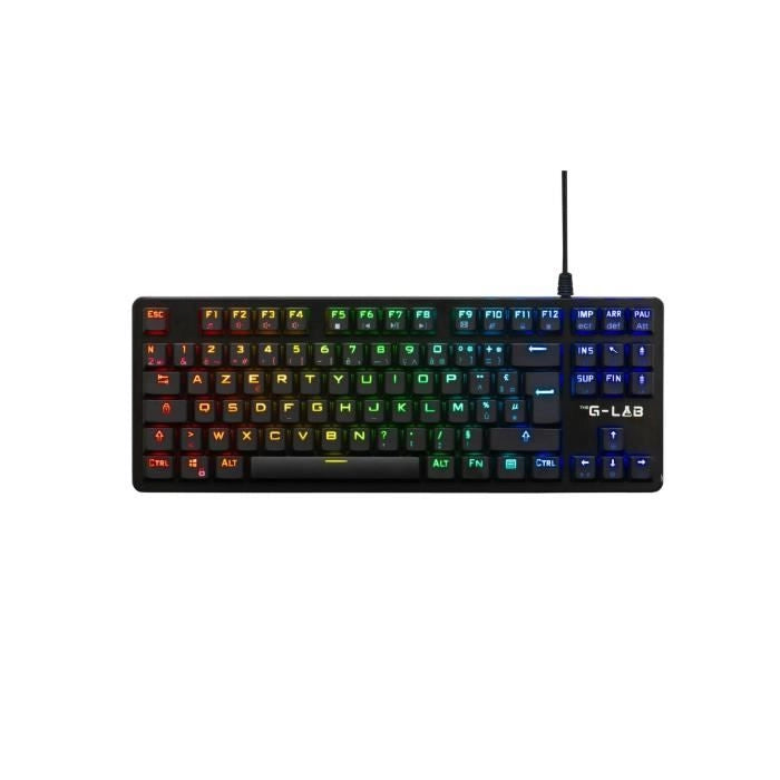Tastiera da gioco - G-Lab - KEYZ PLATI. TKL - Formato TKL - Meccanico (interruttore rosso) - Basso profilo - RGB - Nero