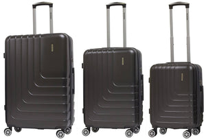 Set 3 Valigie Trolley Rigide in ABS 4 Ruote TSA Ravizzoni Titanio Grigie