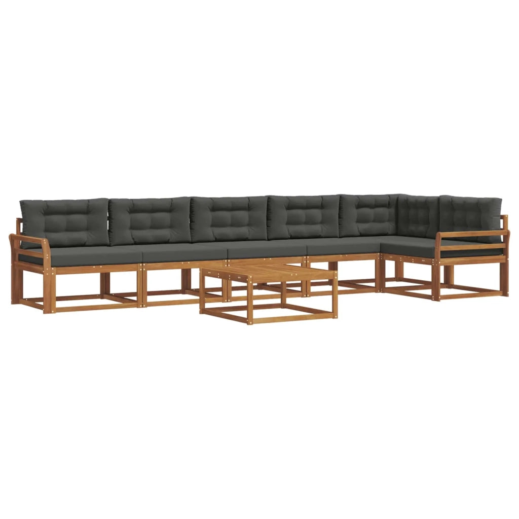 Set di divani da esterno con cuscino 7 pcs Naturale e Antracite 3367685