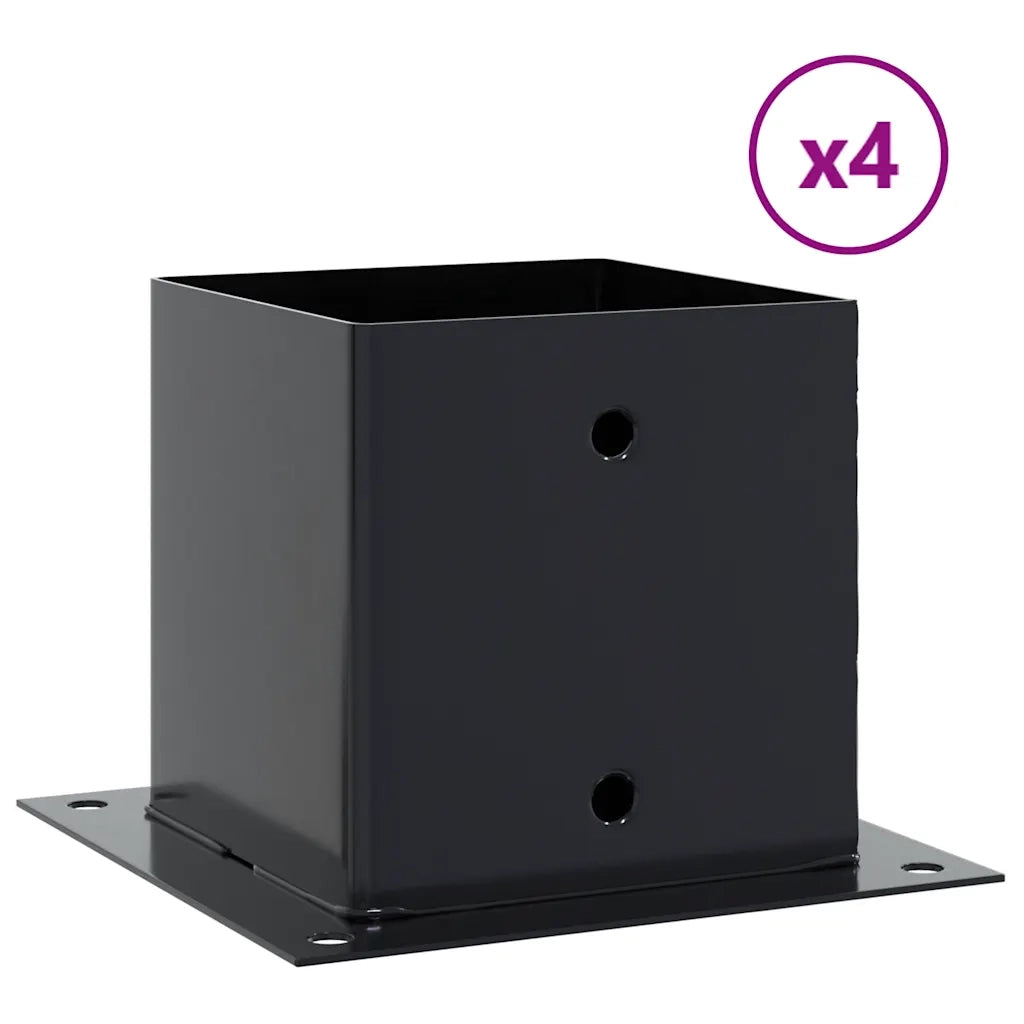 Basi per Pali Quadrati 4pz 141x141mm Acciaio Verniciato Polvere