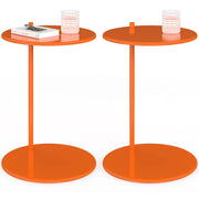 IDMarket - Set di 2 tavolini rotondi, tavolini da salotto, comodini LEONTINE da 40 cm in metallo arancione