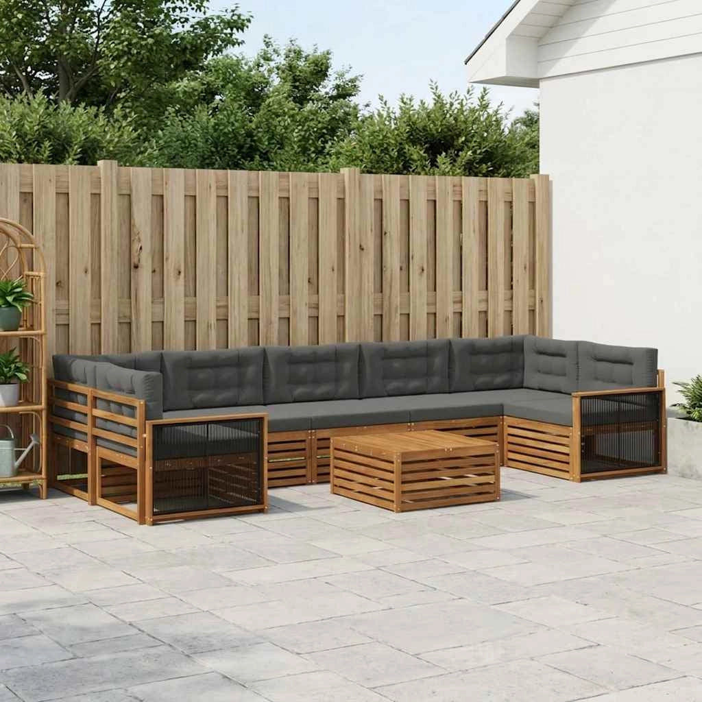 Set di divani da esterno 8 pz Naturale e Antracite 3383145