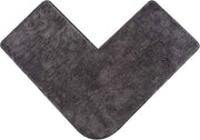 mat bad anti-scivolo per angoli doccia, alta vasca di microfibra, fondo antiscivolo (L-shape | misura interna 50 x 50 cm, antracite)