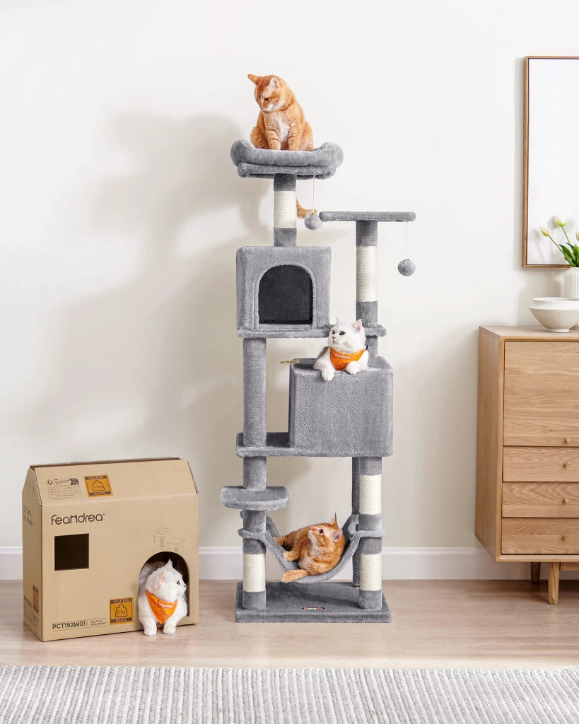 Tiragraffi Valora in tessuto di peluche grigio chiaro x4