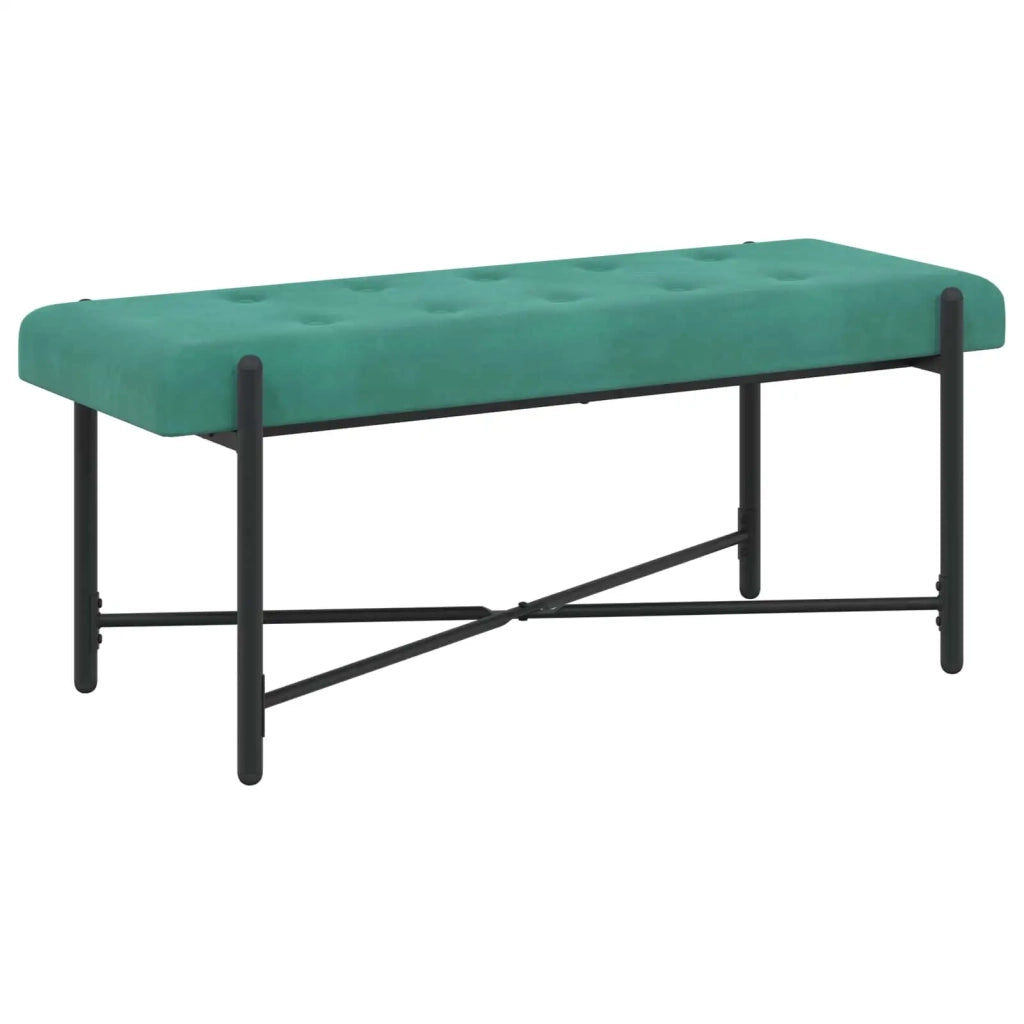 Panchina con bottoni e cuscini Turchese 110 x 40 x 46 cm 42038395