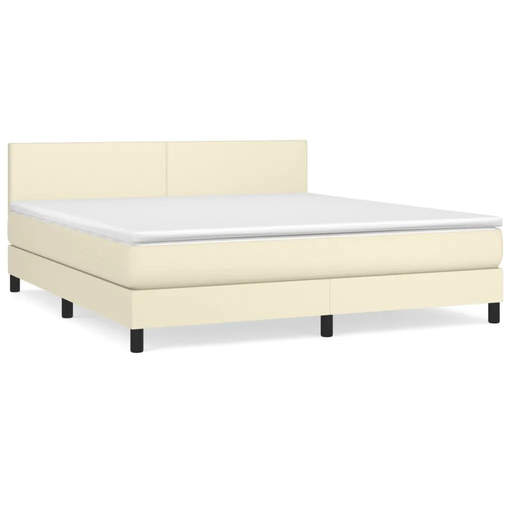 Giroletto a Molle con Materasso Crema 160x200 cm in Similpelle 3141013