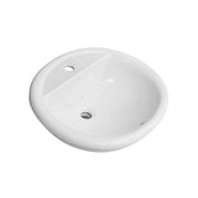 Lavabo sopra-piano bianco con foro rubinetto cm 57x48