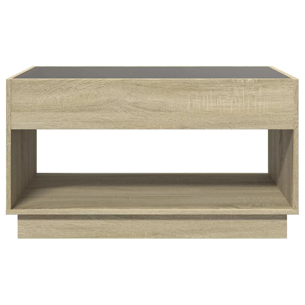 Tavolino da Salotto con LED Infinity Rovere Sonoma 90x50x50 cm 847667