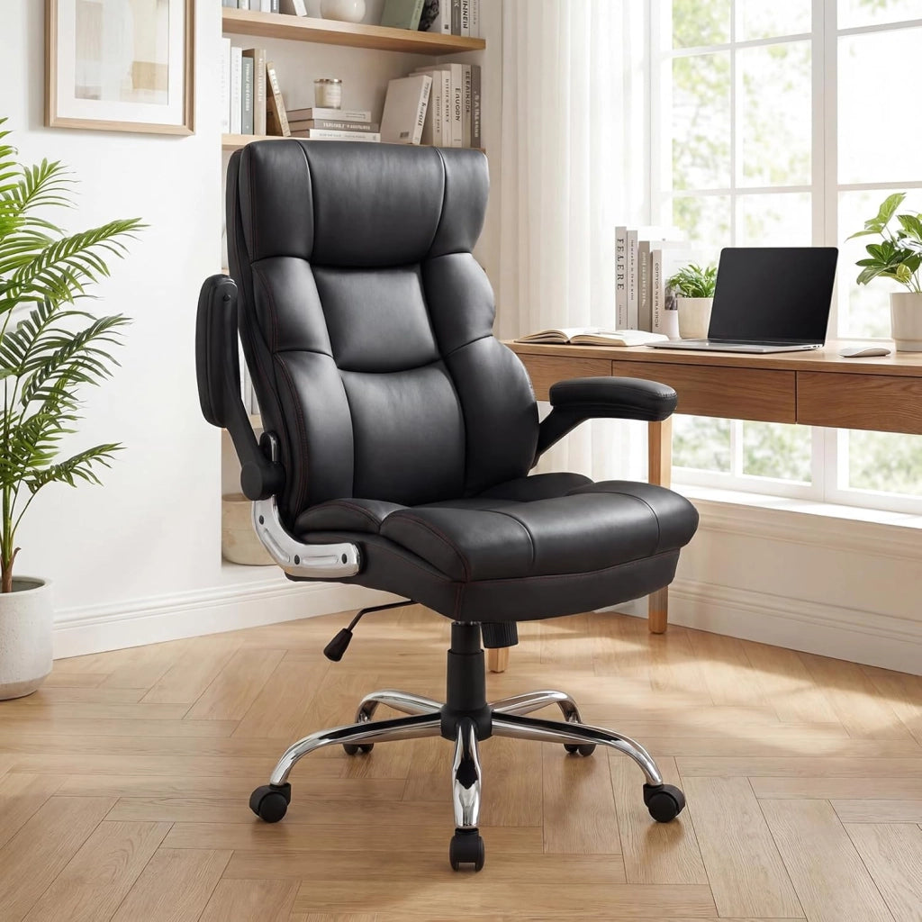 Sedia da Ufficio con Altezza Regolabile, Sedia Ergonomica Girevole per Scrivania, Funzione d’Oscillazione e Braccioli Ribaltabili, per Ufficio Sogiorno, Portata 125 kg
