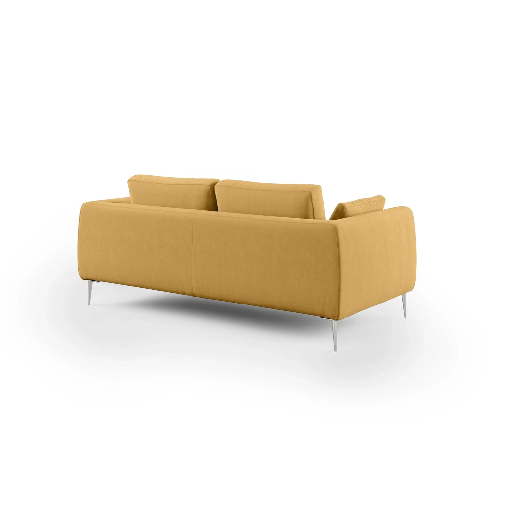 Plano Divano moderno in microfibra tecnica smacchiabile T11 216 cm giallo