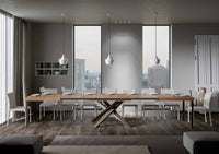 Tavolo Allungabile 120/380x90 cm Volantis Quercia Natura Gambe Multicolore 4/C