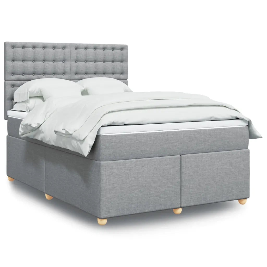 Giroletto a Molle con Materasso Grigio Chiaro 160x200cm Tessuto