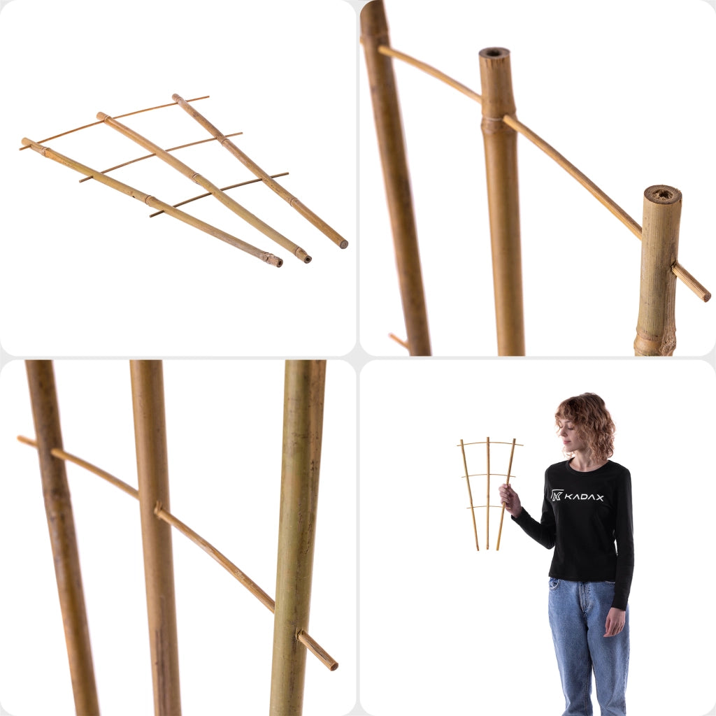 Scala di supporto per piante KADAX in bambù, 46 cm, triplo supporto per fiori