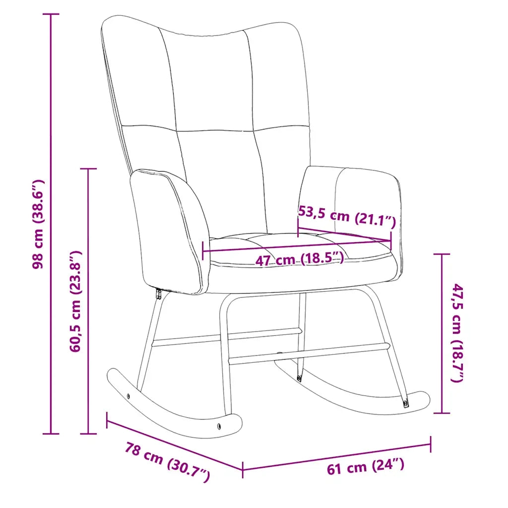 Sedia a Dondolo Rosso Vino in Velluto 328144