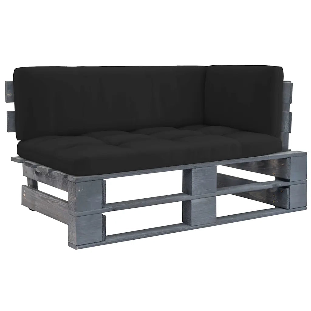 Divano Angolare da Giardino Pallet Legno Pino Impregnato Grigio 3066560
